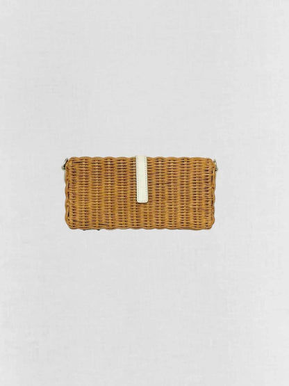 Pre - loved MIU MIU Brown & White Shoulder Bag at Reems Closet