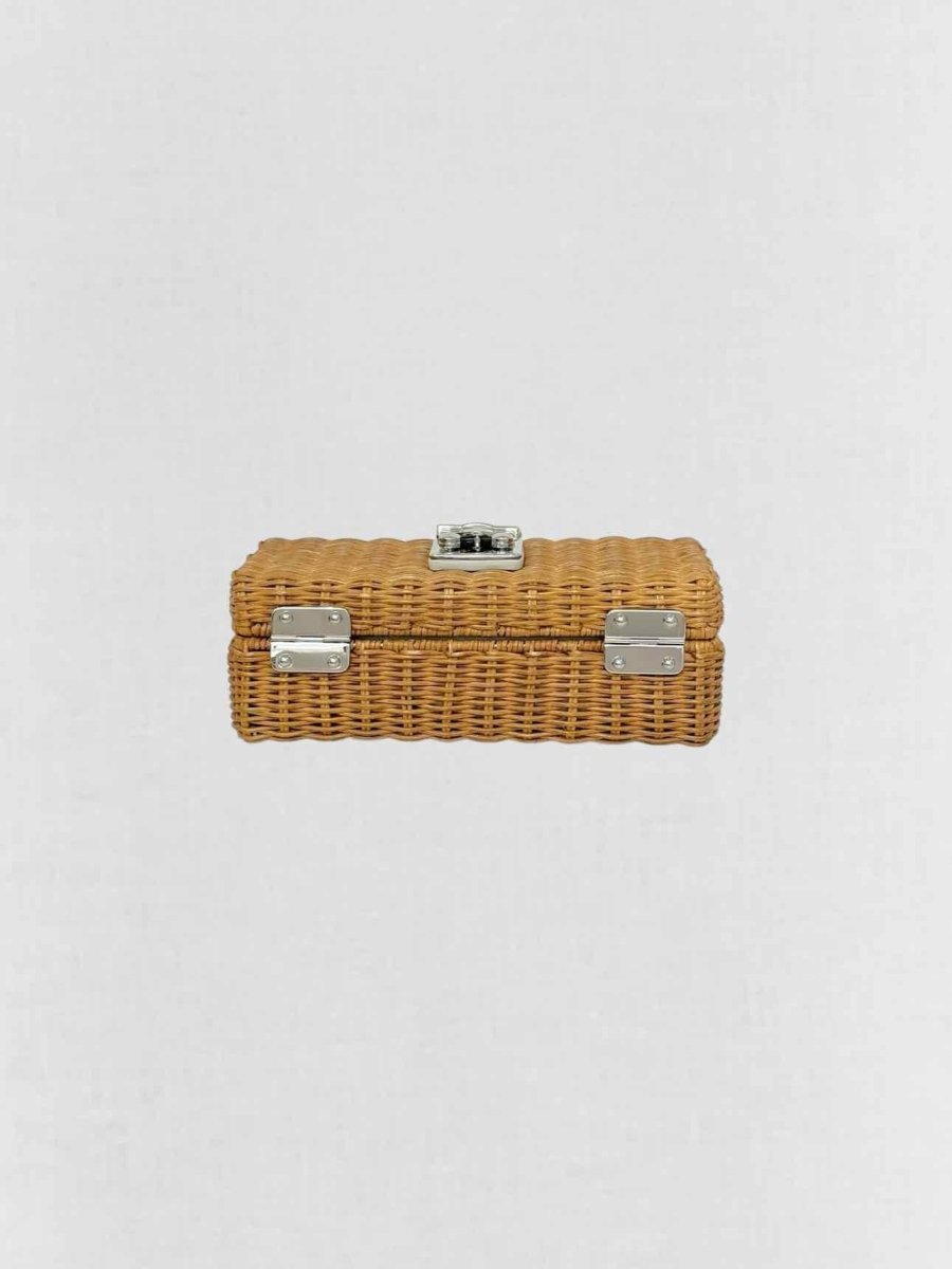 Pre - loved MIU MIU Brown & White Shoulder Bag at Reems Closet