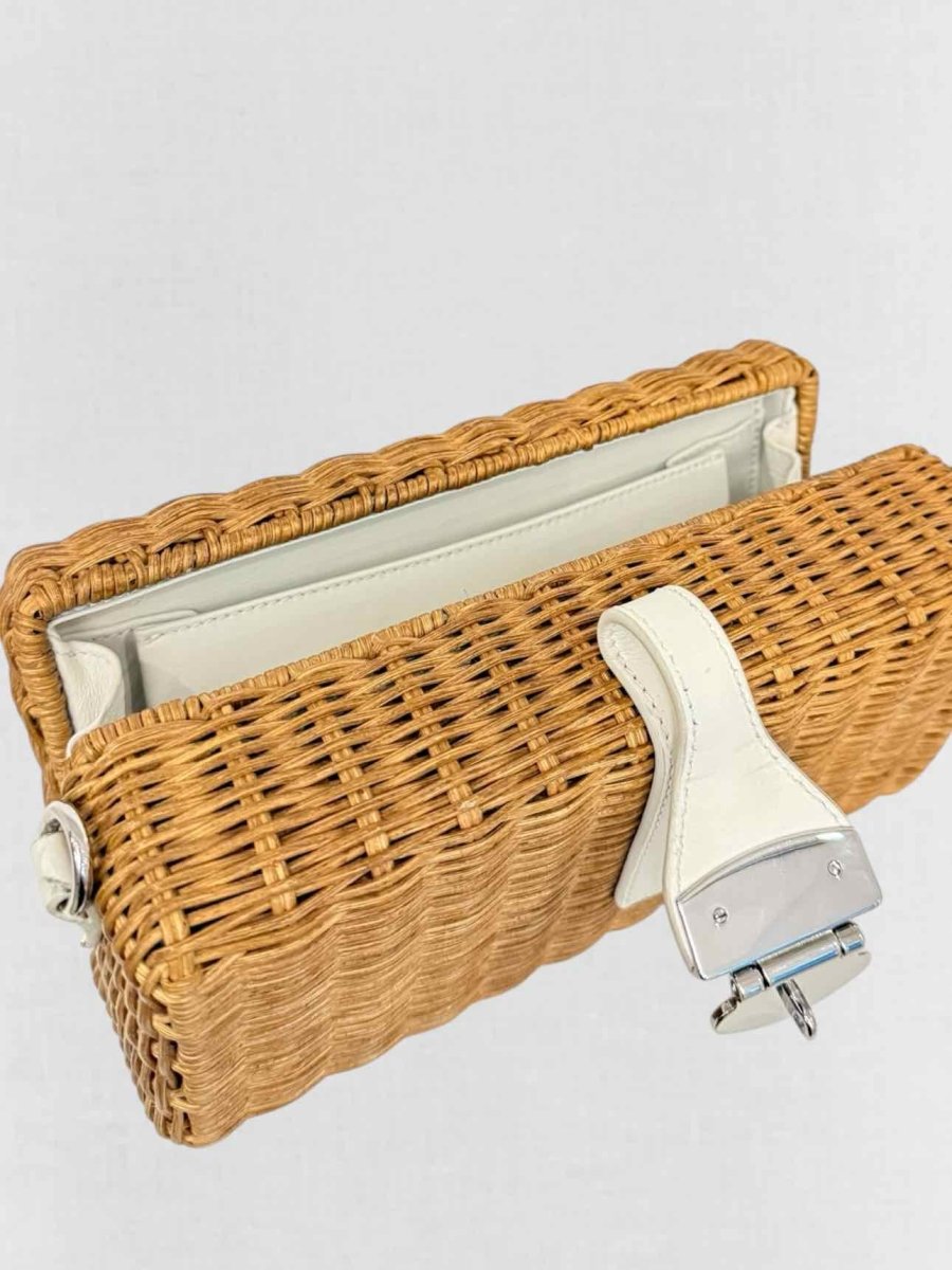 Pre - loved MIU MIU Brown & White Shoulder Bag at Reems Closet