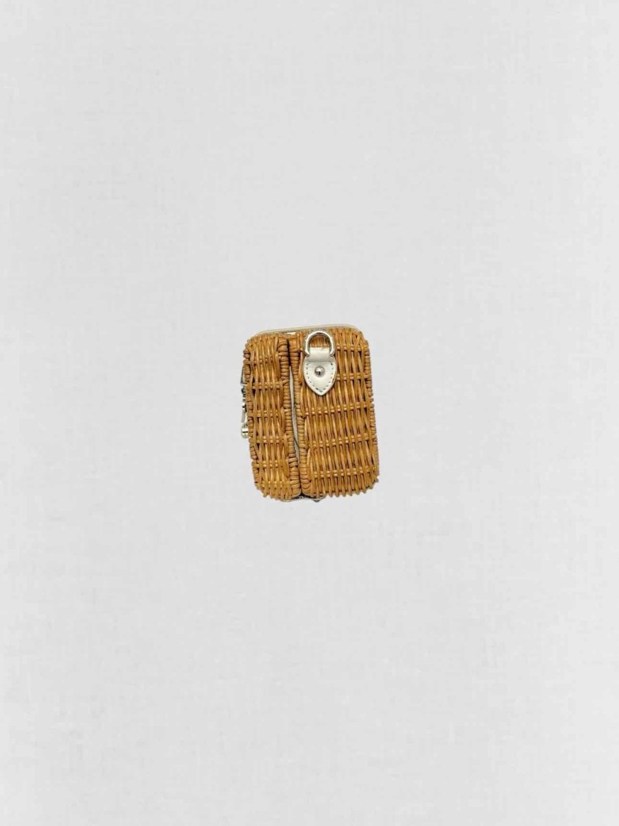 Pre - loved MIU MIU Brown & White Shoulder Bag at Reems Closet