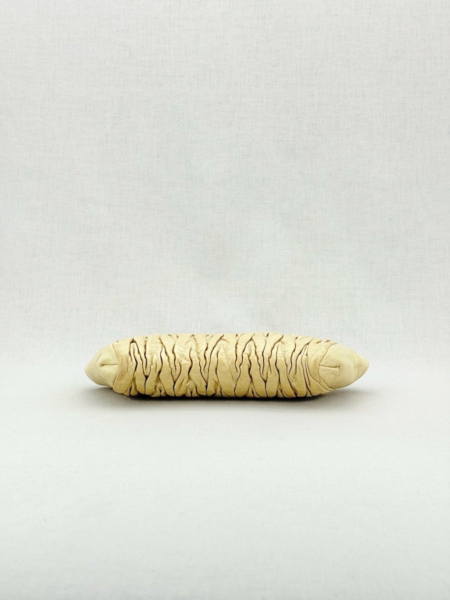 Pre - loved MIU MIU Cream Clutch at Reems Closet