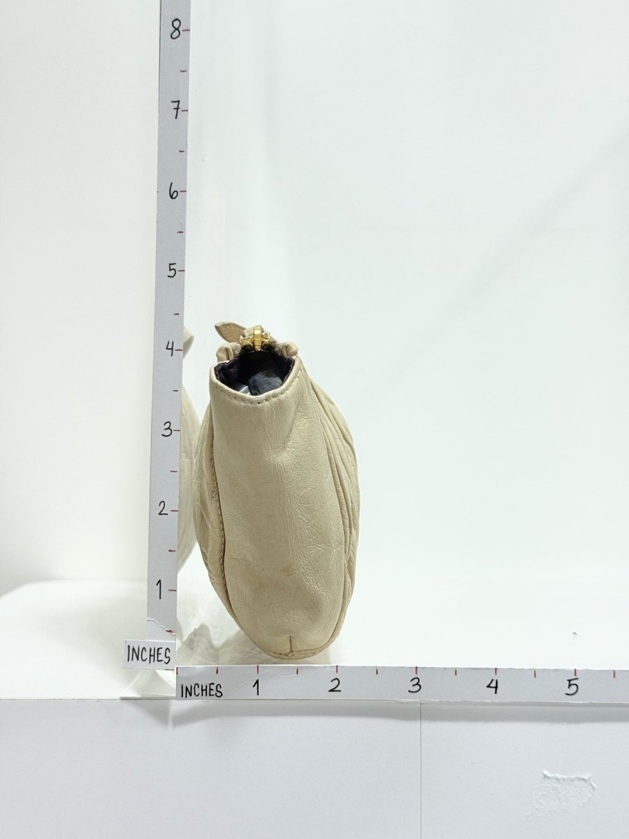 Pre - loved MIU MIU Cream Clutch at Reems Closet