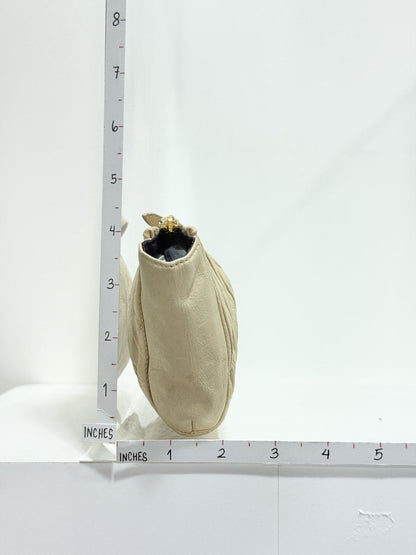 Pre - loved MIU MIU Cream Clutch at Reems Closet