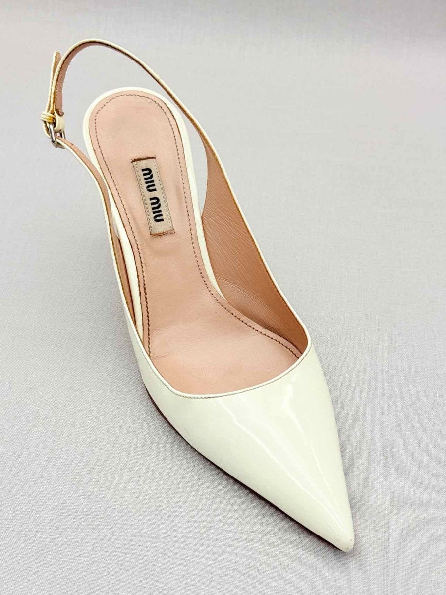 Pre - loved MIU MIU Cream Size EU 38 Slingbacks at Reems Closet