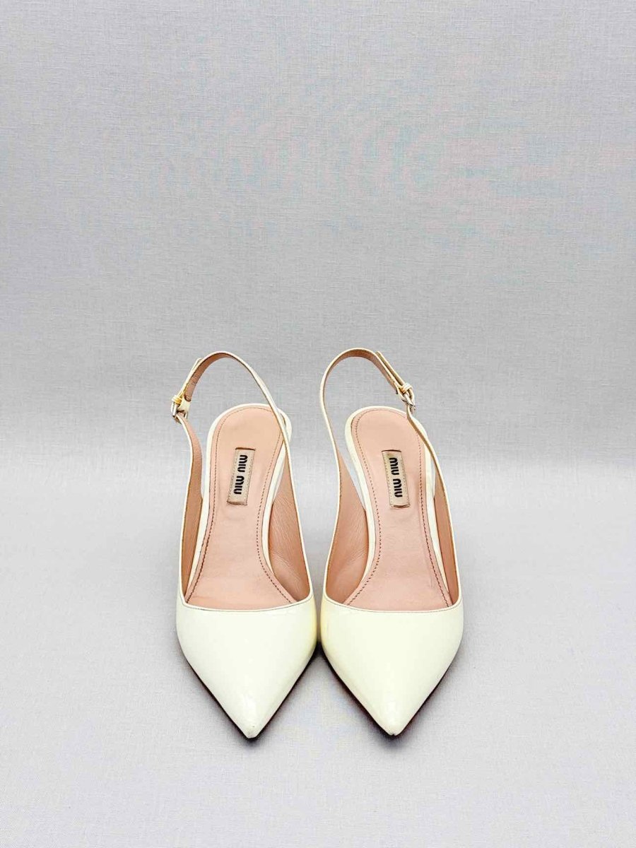 Pre - loved MIU MIU Cream Size EU 38 Slingbacks at Reems Closet