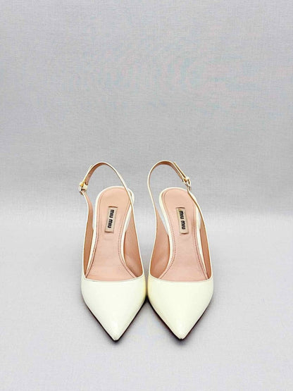 Pre - loved MIU MIU Cream Size EU 38 Slingbacks at Reems Closet