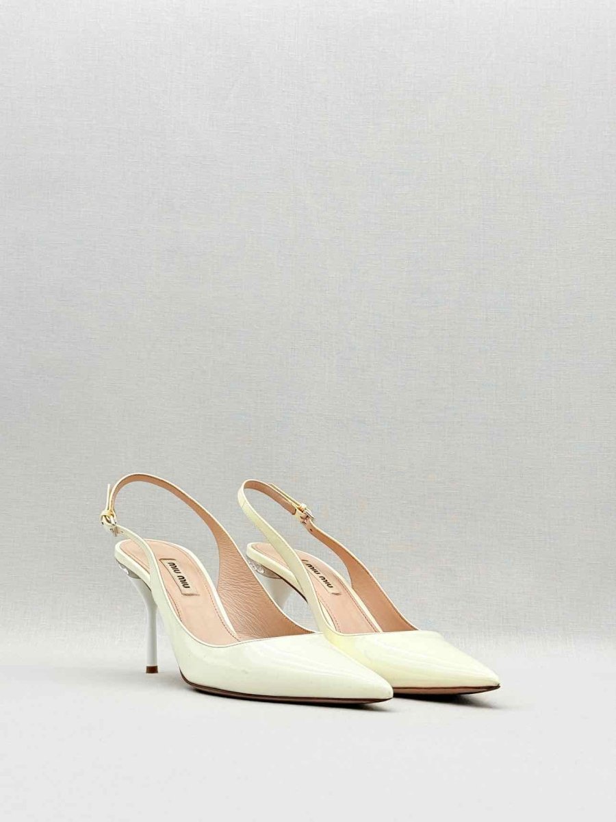 Pre - loved MIU MIU Cream Size EU 38 Slingbacks at Reems Closet