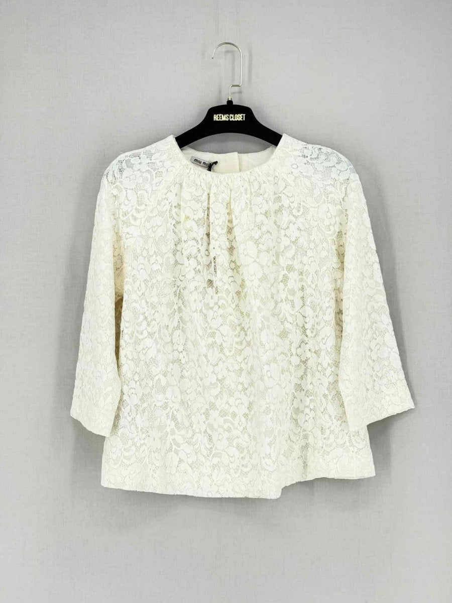 Pre - loved MIU MIU Cream Size US 0 Blouse at Reems Closet