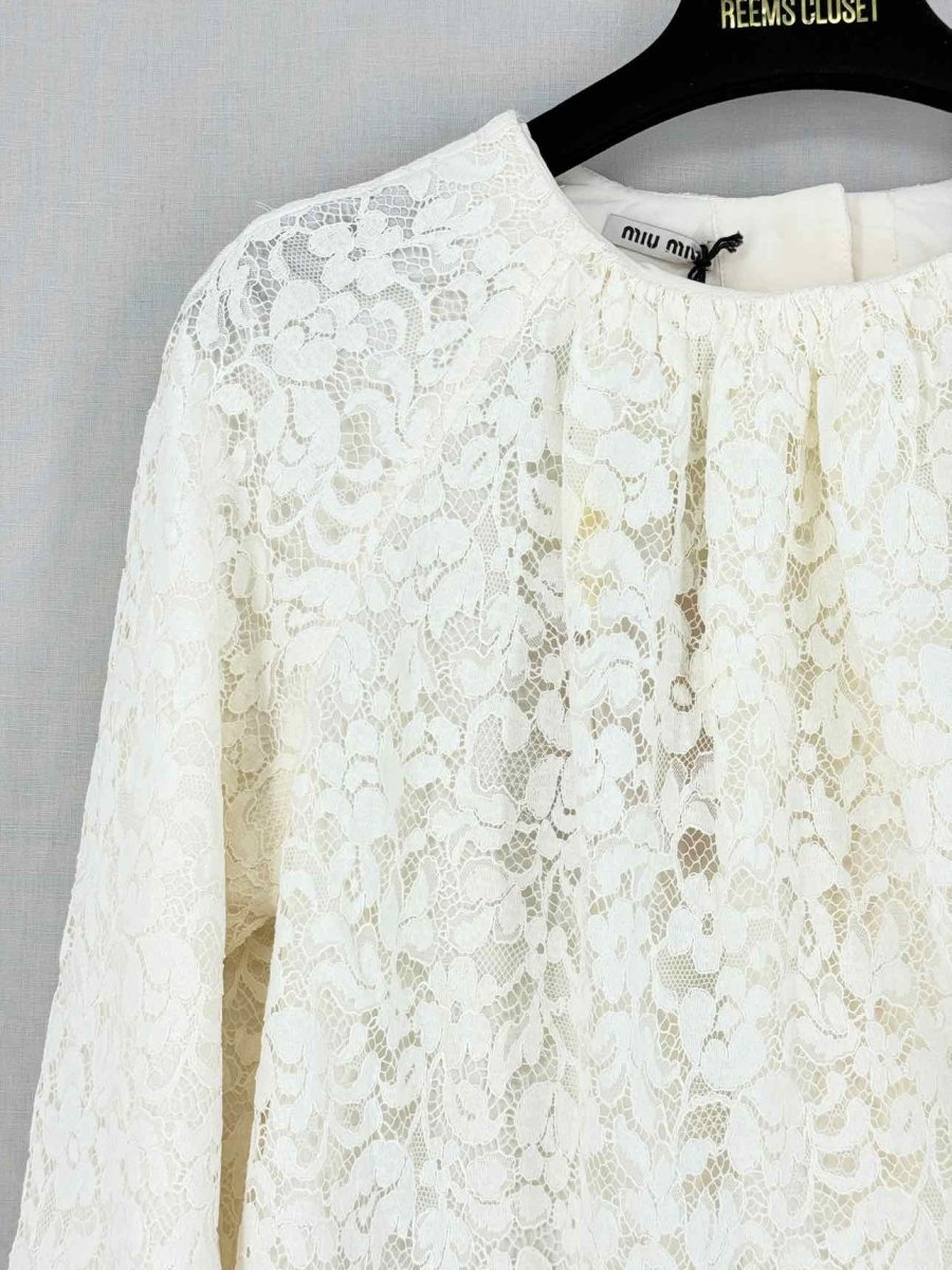 Pre - loved MIU MIU Cream Size US 0 Blouse at Reems Closet
