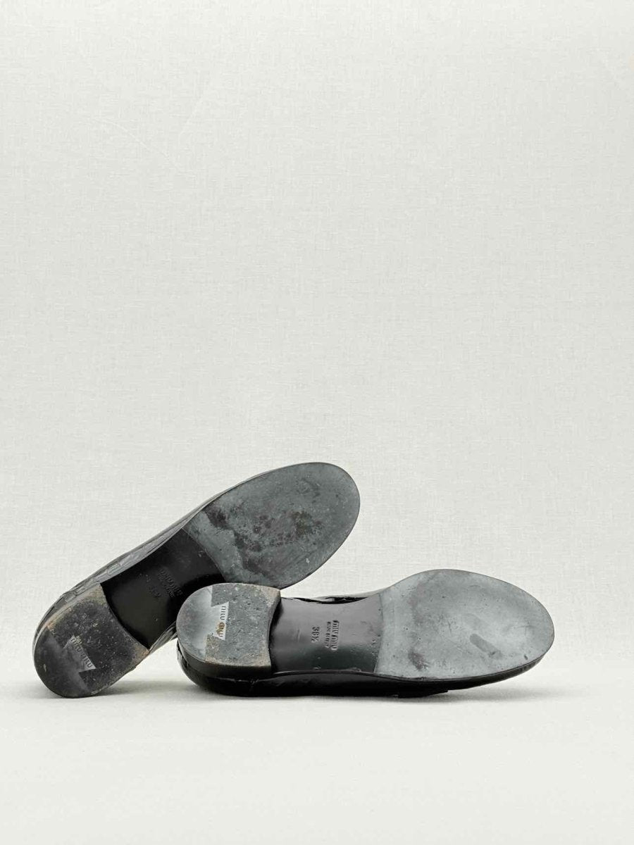 Pre - loved MIU MIU Croc Effect Black Size EU 38.5 Loafers at Reems Closet