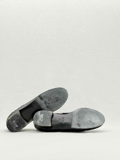 Pre - loved MIU MIU Croc Effect Black Size EU 38.5 Loafers at Reems Closet