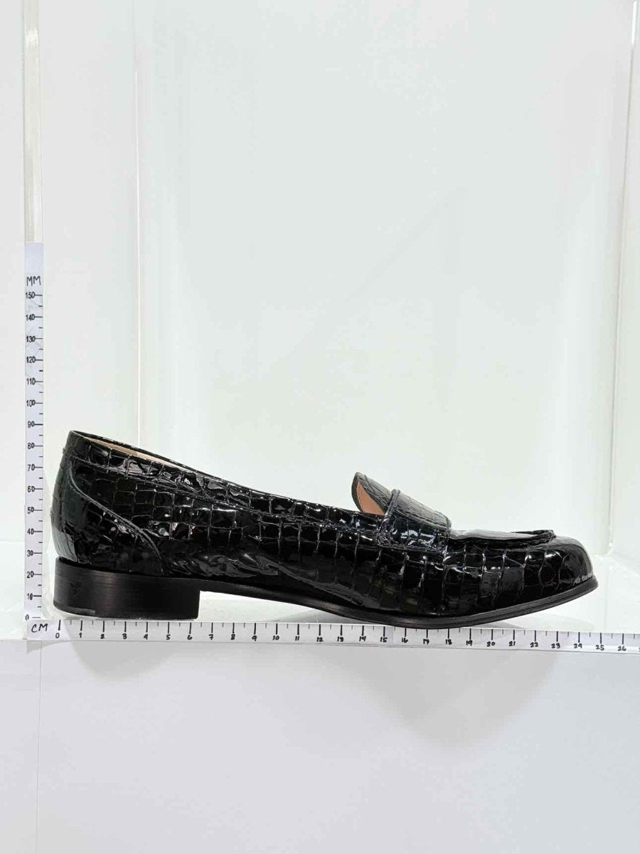 Pre - loved MIU MIU Croc Effect Black Size EU 38.5 Loafers at Reems Closet