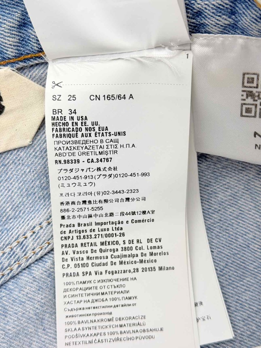 Pre - loved MIU MIU Cut Off Light Blue Washed Size 34 Shorts at Reems Closet