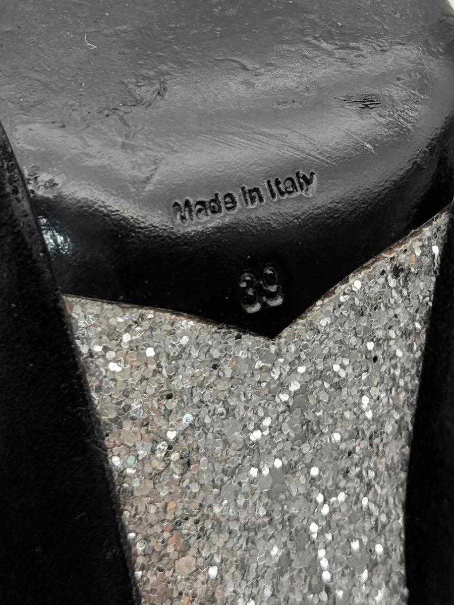 Pre-loved MIU MIU Glitter Sole Black Size EU 39 Ankle Boots at Reems Closet
