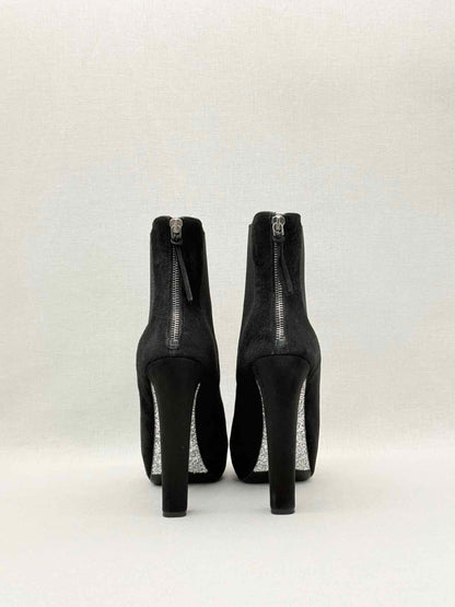 Pre-loved MIU MIU Glitter Sole Black Size EU 39 Ankle Boots at Reems Closet