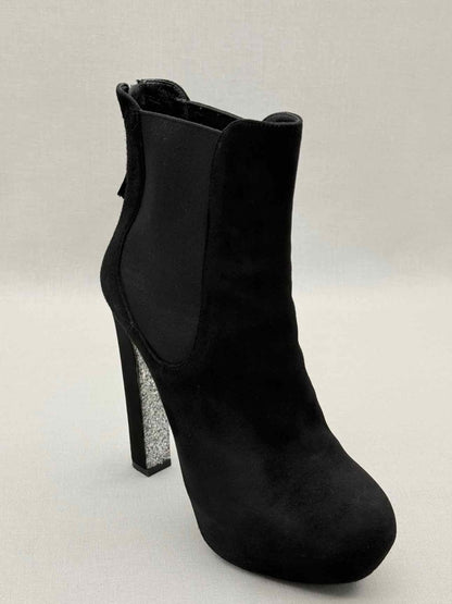Pre-loved MIU MIU Glitter Sole Black Size EU 39 Ankle Boots at Reems Closet
