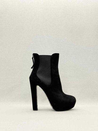 Pre-loved MIU MIU Glitter Sole Black Size EU 39 Ankle Boots at Reems Closet