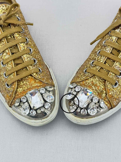 Pre - loved MIU MIU Gold Size EU 38 Sneakers at Reems Closet