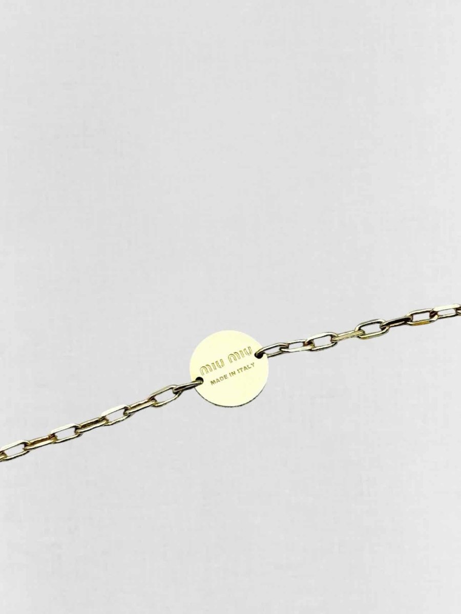 Pre - loved MIU MIU Gold Stone Embellished Chain at Reems Closet