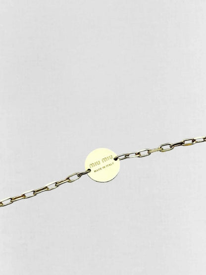 Pre - loved MIU MIU Gold Stone Embellished Chain at Reems Closet