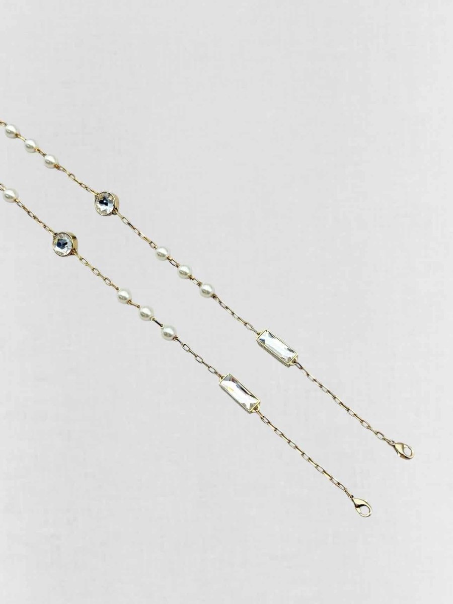 Pre - loved MIU MIU Gold Stone Embellished Chain at Reems Closet