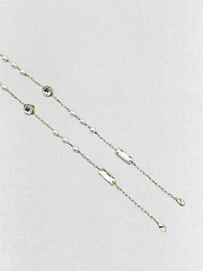 Pre - loved MIU MIU Gold Stone Embellished Chain at Reems Closet