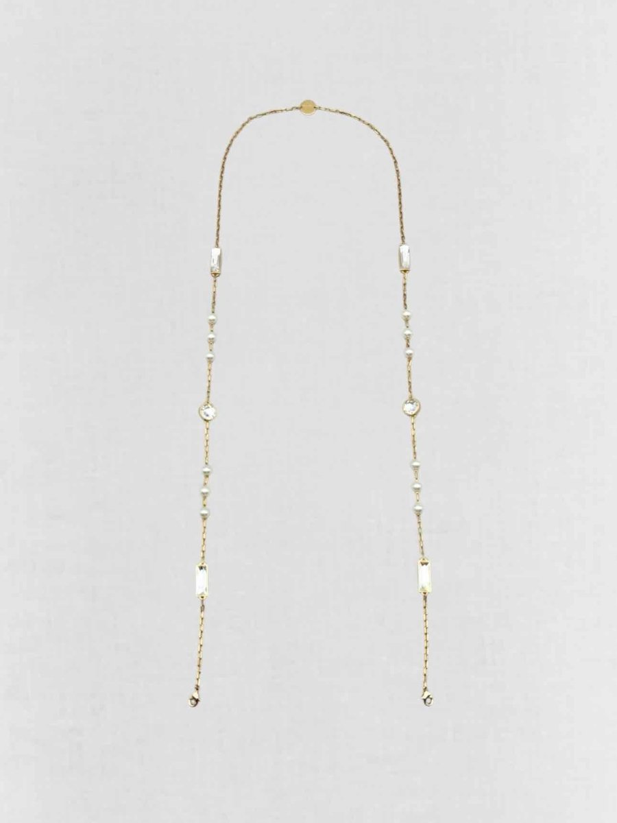 Pre - loved MIU MIU Gold Stone Embellished Chain at Reems Closet