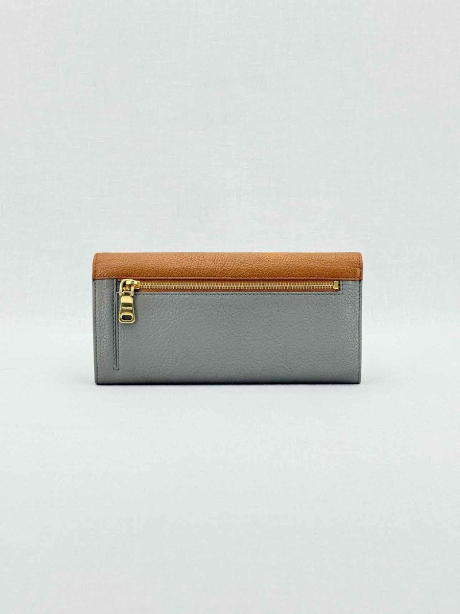 Pre - loved MIU MIU Grey & Brown Continental Wallet at Reems Closet
