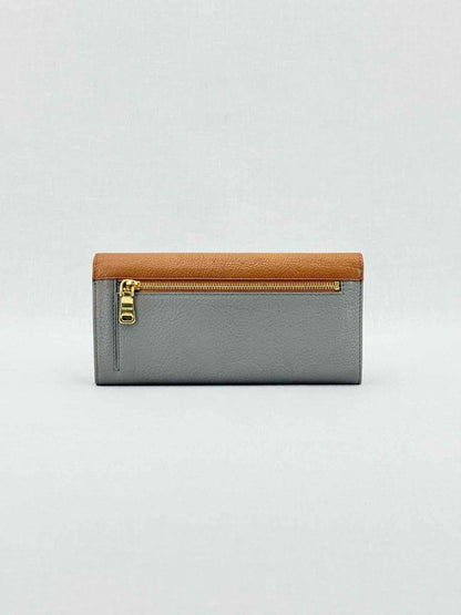 Pre - loved MIU MIU Grey & Brown Continental Wallet at Reems Closet