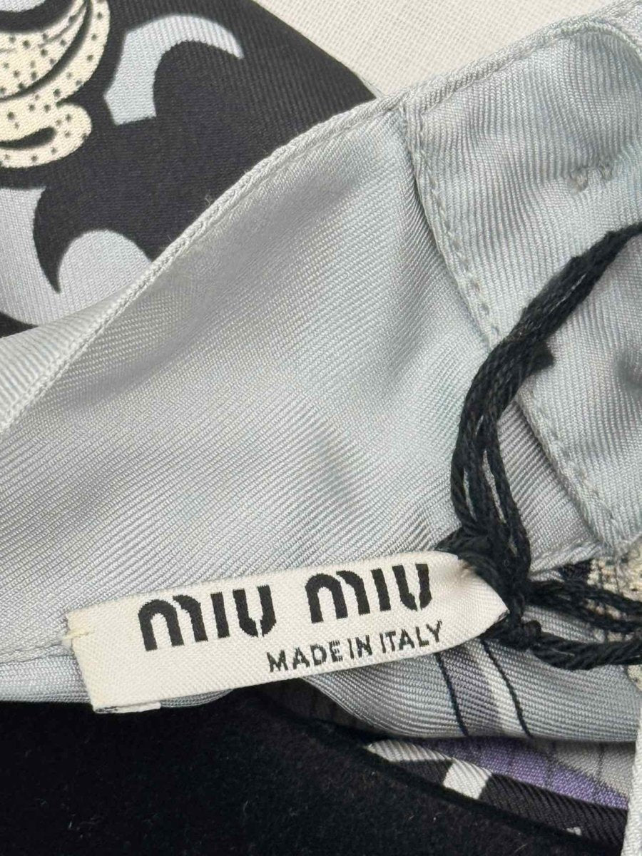 Pre-loved MIU MIU Grey Multicolor Sword Print Size US 2 Shirt at Reems Closet
