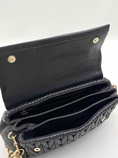 Pre - loved MIU MIU Matelasse Black Shoulder Bag at Reems Closet