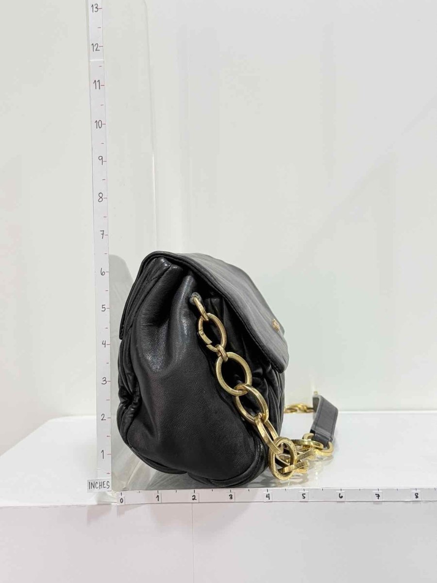 Pre - loved MIU MIU Matelasse Black Shoulder Bag at Reems Closet