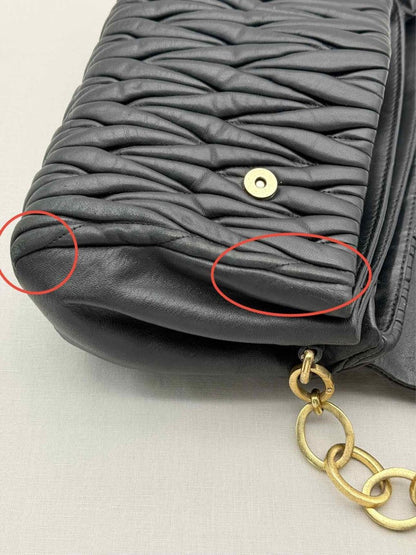 Pre - loved MIU MIU Matelasse Black Shoulder Bag at Reems Closet