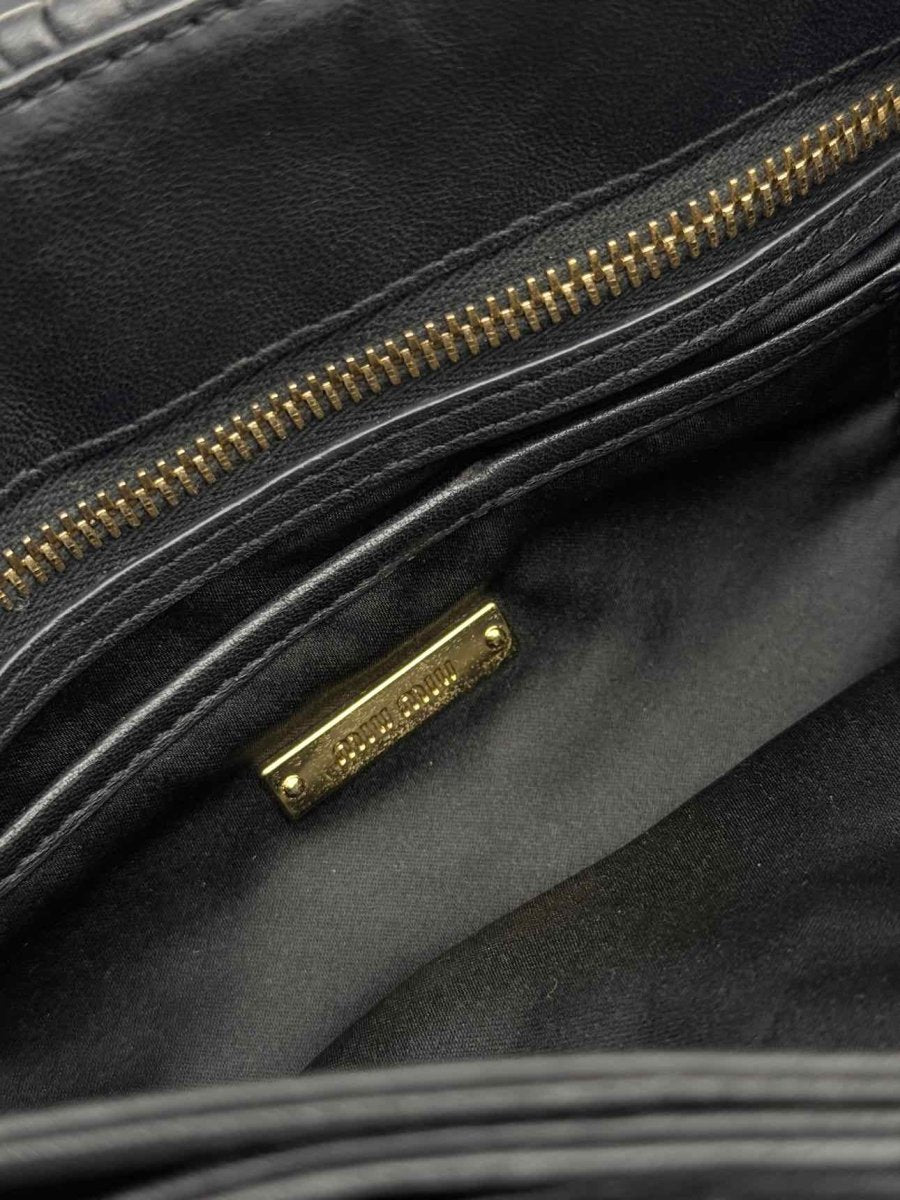 Pre - loved MIU MIU Matelasse Black Shoulder Bag at Reems Closet
