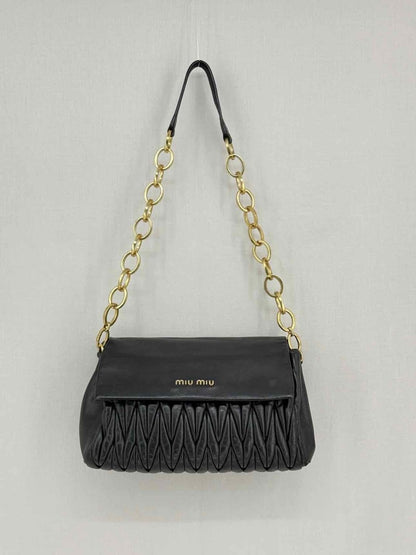 Pre - loved MIU MIU Matelasse Black Shoulder Bag at Reems Closet