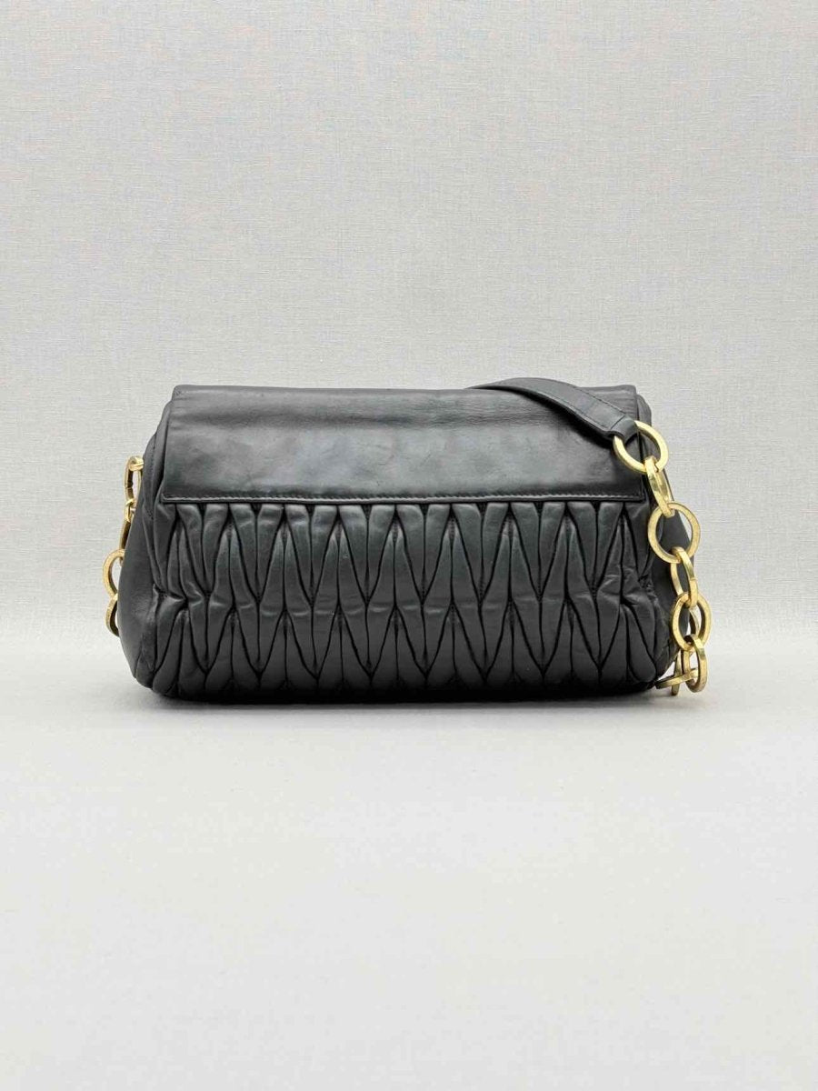 Pre - loved MIU MIU Matelasse Black Shoulder Bag at Reems Closet