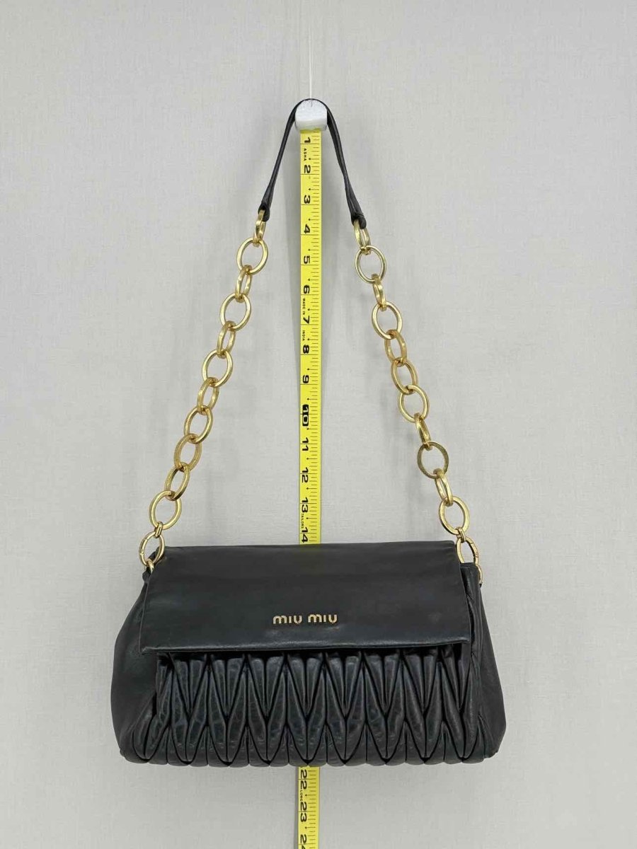 Pre - loved MIU MIU Matelasse Black Shoulder Bag at Reems Closet