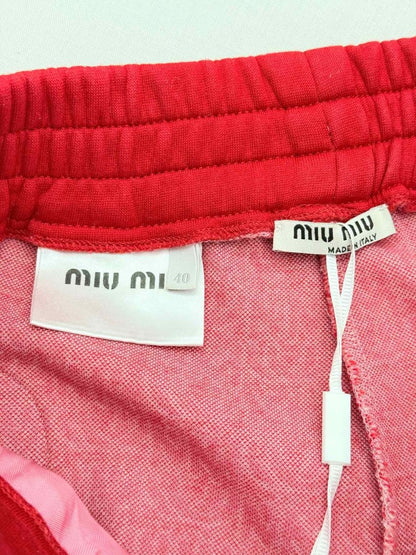 Pre - loved MIU MIU Monogram Joggers Red Multicolor Size US 4 Pants at Reems Closet