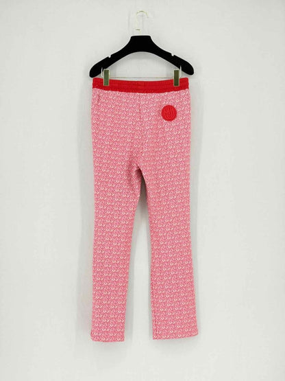 Pre - loved MIU MIU Monogram Joggers Red Multicolor Size US 4 Pants at Reems Closet