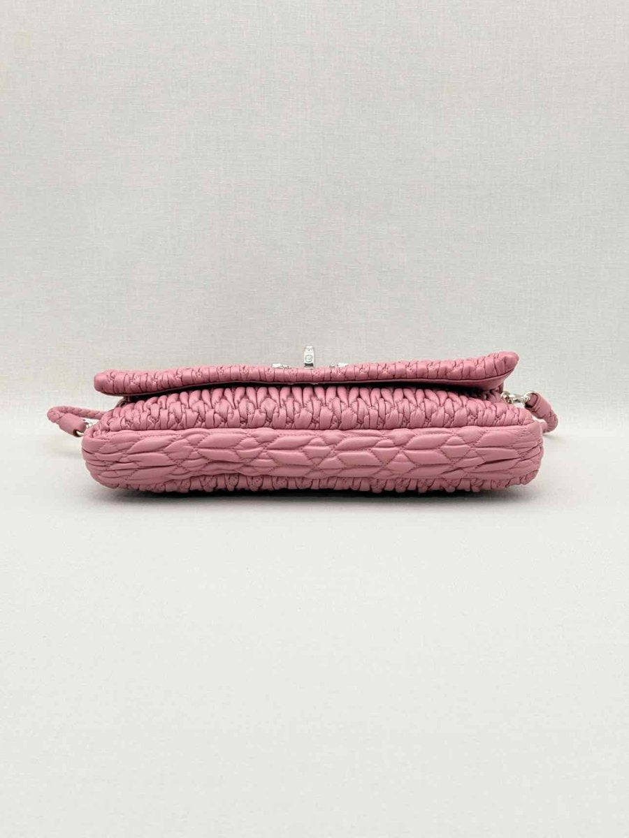 Pre-loved MIU MIU Nappa Crystal Pink Matelasse Shoulder Bag at Reems Closet