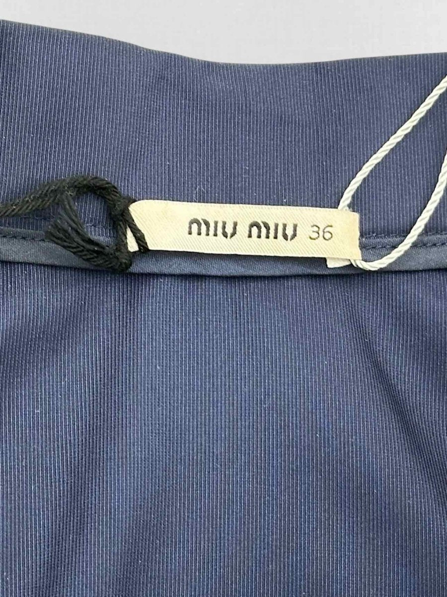 Pre-loved MIU MIU Navy Blue Size US 0 Knee Length Skirt at Reems Closet