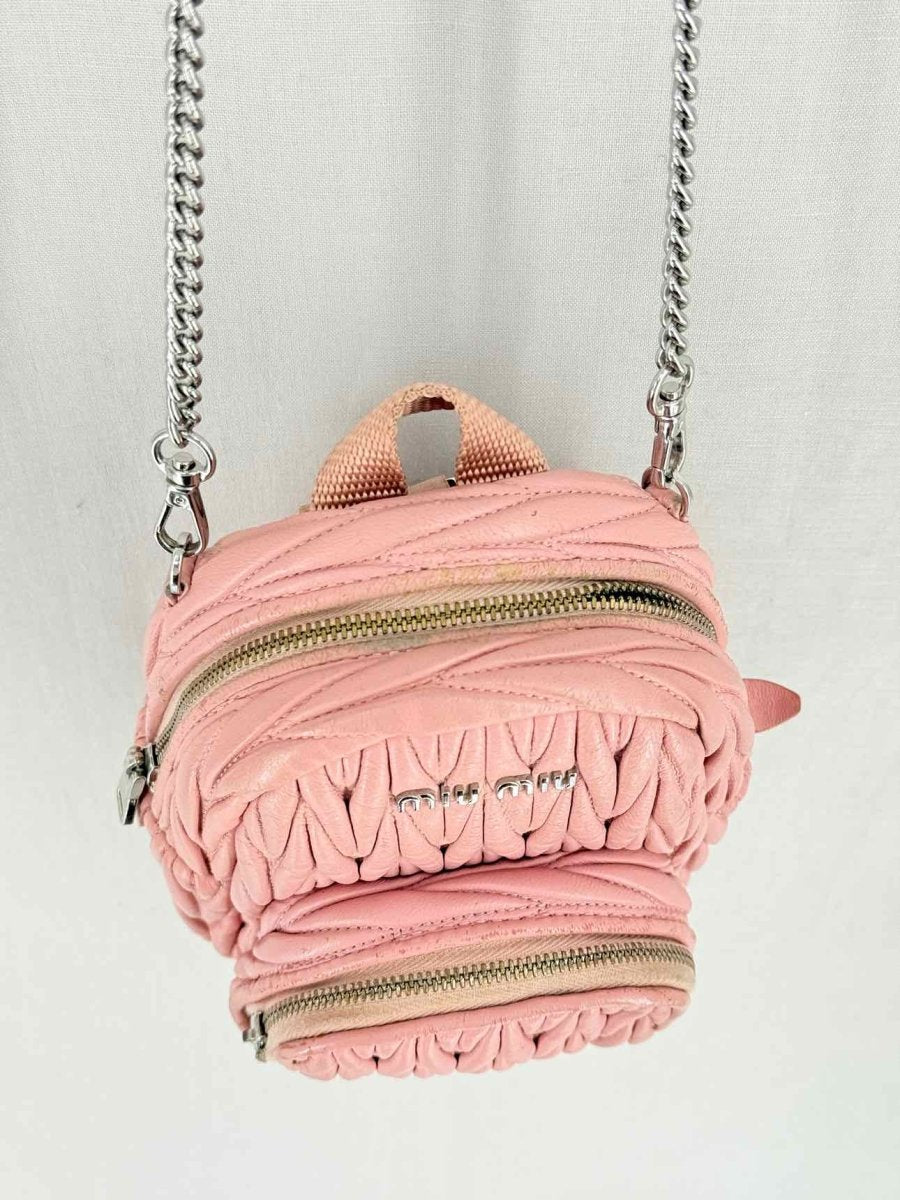 Pre - loved MIU MIU Pink Crossbody at Reems Closet