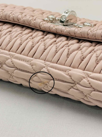 Pre - loved MIU MIU Poweder Pink Matelasse Shoulder Bag at Reems Closet