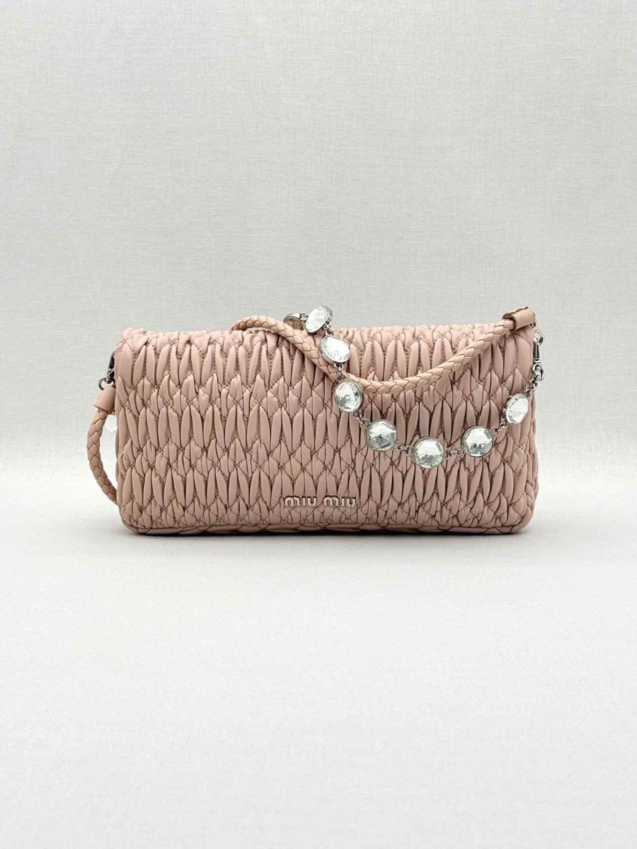 Pre - loved MIU MIU Poweder Pink Matelasse Shoulder Bag at Reems Closet