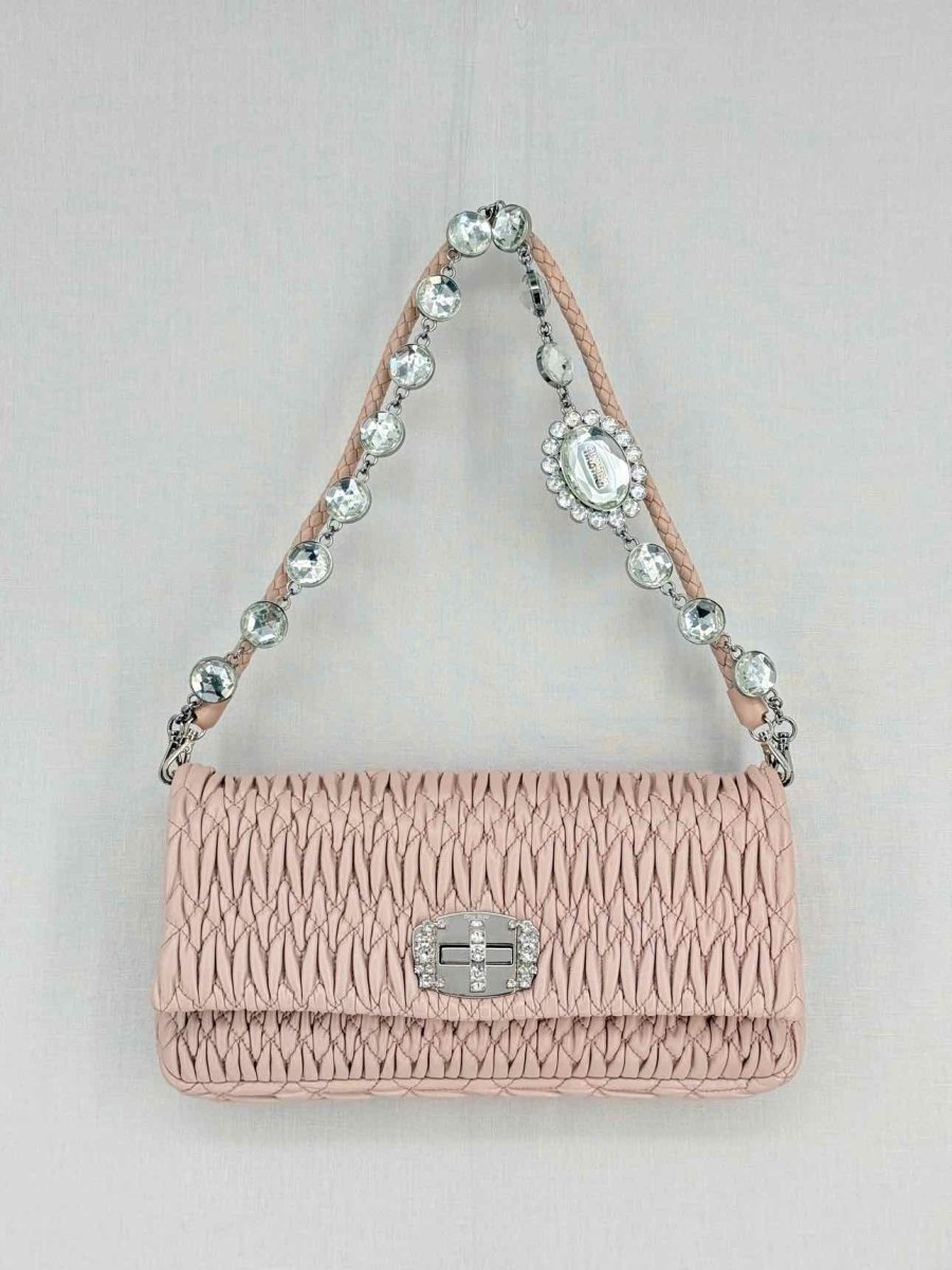 Pre - loved MIU MIU Poweder Pink Matelasse Shoulder Bag at Reems Closet