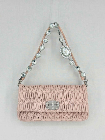 Pre - loved MIU MIU Poweder Pink Matelasse Shoulder Bag at Reems Closet