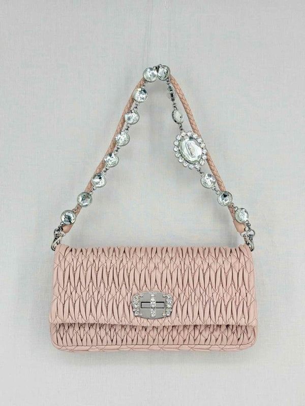 Pre - loved MIU MIU Poweder Pink Matelasse Shoulder Bag at Reems Closet