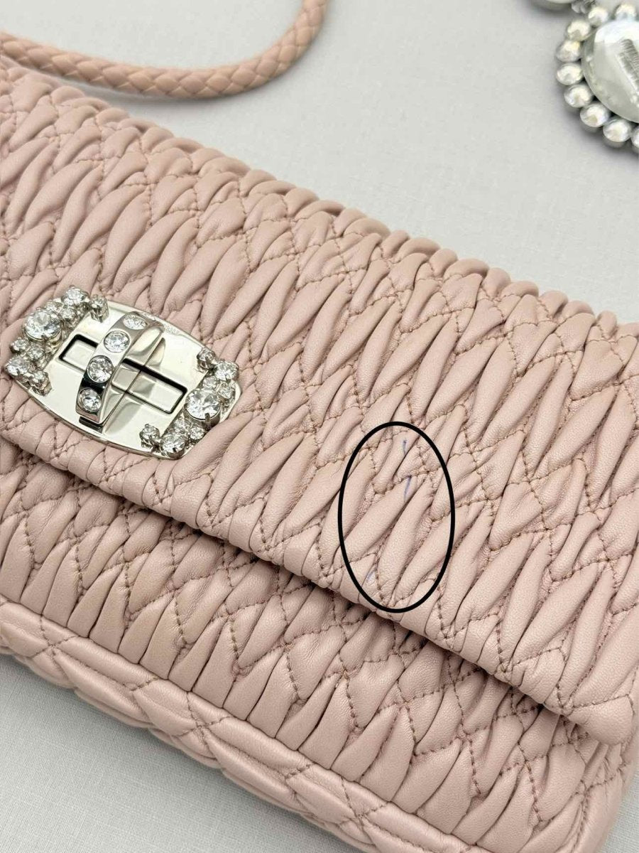 Pre - loved MIU MIU Poweder Pink Matelasse Shoulder Bag at Reems Closet