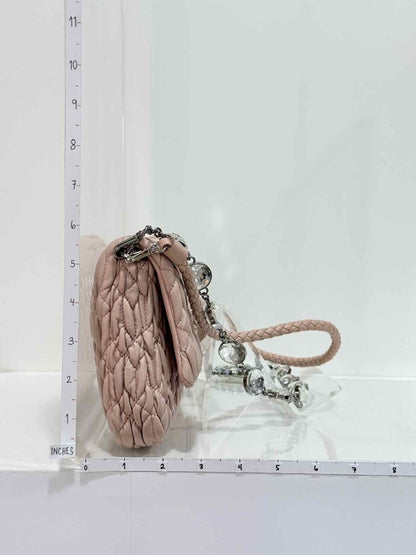Pre - loved MIU MIU Poweder Pink Matelasse Shoulder Bag at Reems Closet