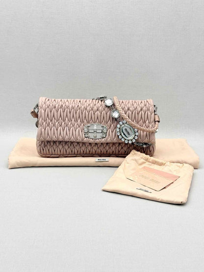 Pre - loved MIU MIU Poweder Pink Matelasse Shoulder Bag at Reems Closet